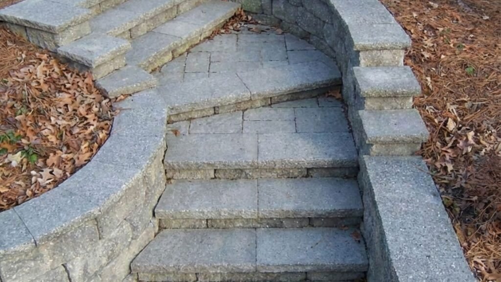 Stone Retaining Wall Stair Build Near Me
