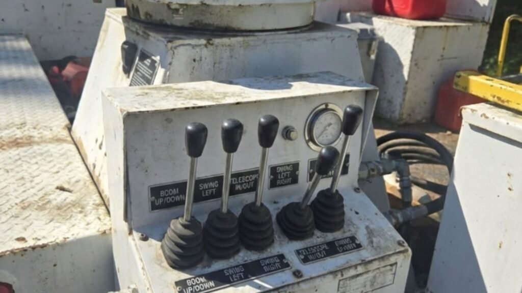 Hydraulic Boom and Swing Controls on Tree Service Truck in Monroe Connecticut