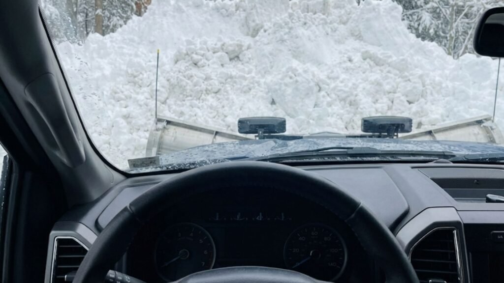 Inside Cab Snow Removal CT Front Plow in Action