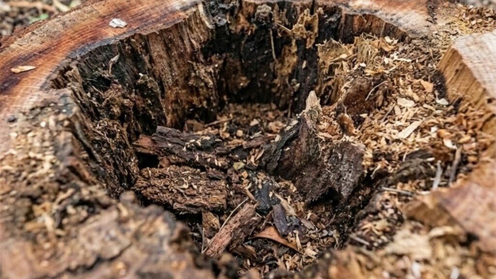 Deep Rot Tree Stump Near Me Before Grinding