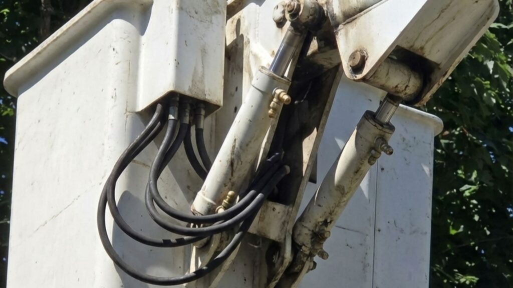 Close-Up of Bucket Truck Lift System Near You in Monroe Connecticut