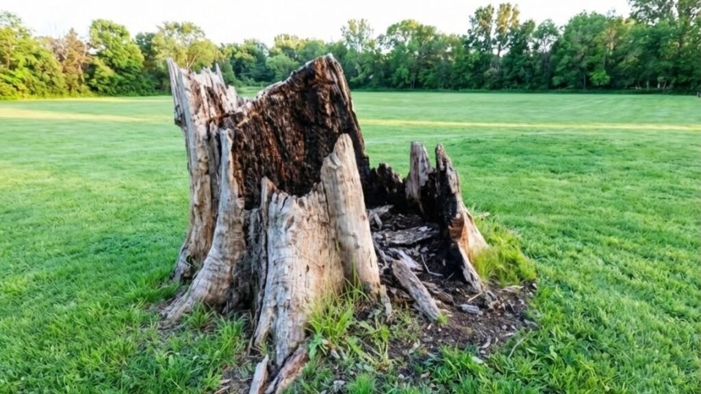 Unfinished Tree Stump Before Grinding Near Me