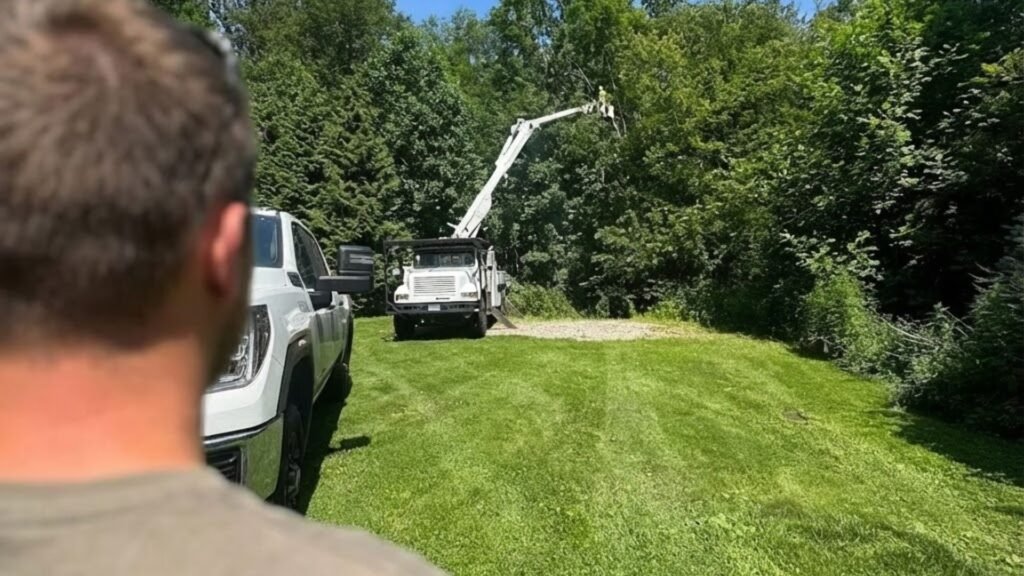 Residential Tree Work Near Me Viewed From Yard in Ansonia Connecticut
