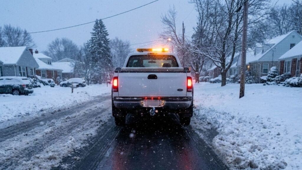 Snow Removal Truck Near Me Clearing Residential Road