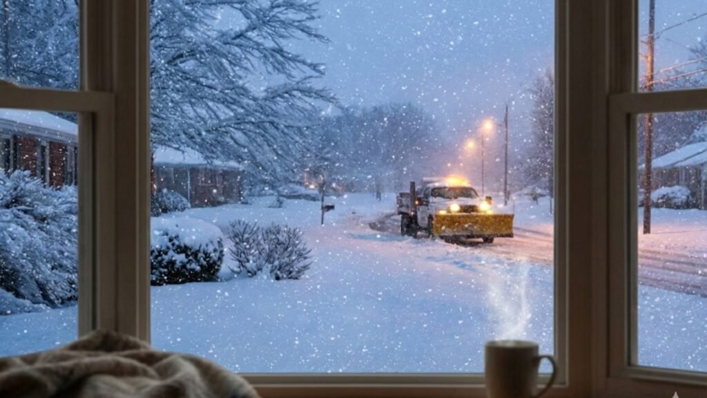 Snow Removal Truck Near Me Through Window