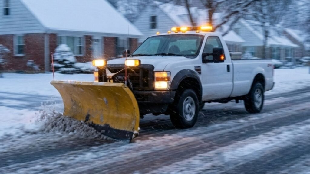 Snow Removal Truck Near Me Clearing Neighborhood Road