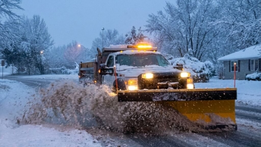 Snow Removal Truck Clearing Street Near Me
