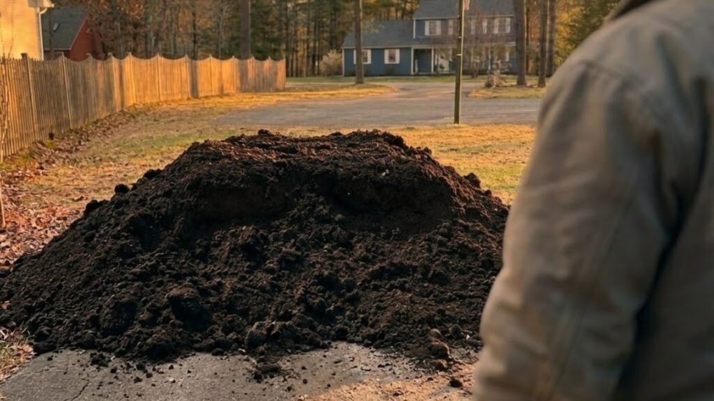 Homeowner Inspecting Fresh Topsoil Drop CT