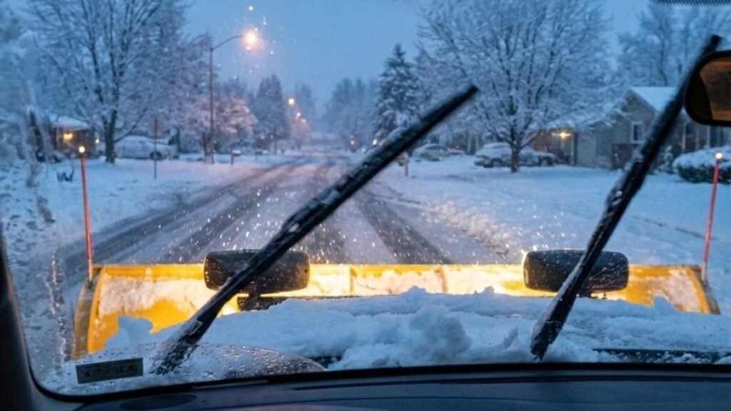 Residential Snow Removal Near Me From Inside Truck