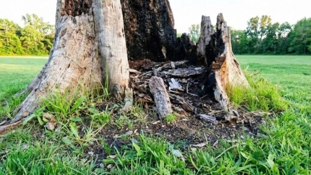 Large Tree Stump Awaiting Grinding Near Me