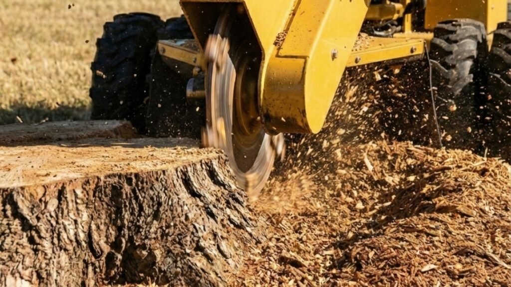 Tree Stump Grinding Equipment in Action CT