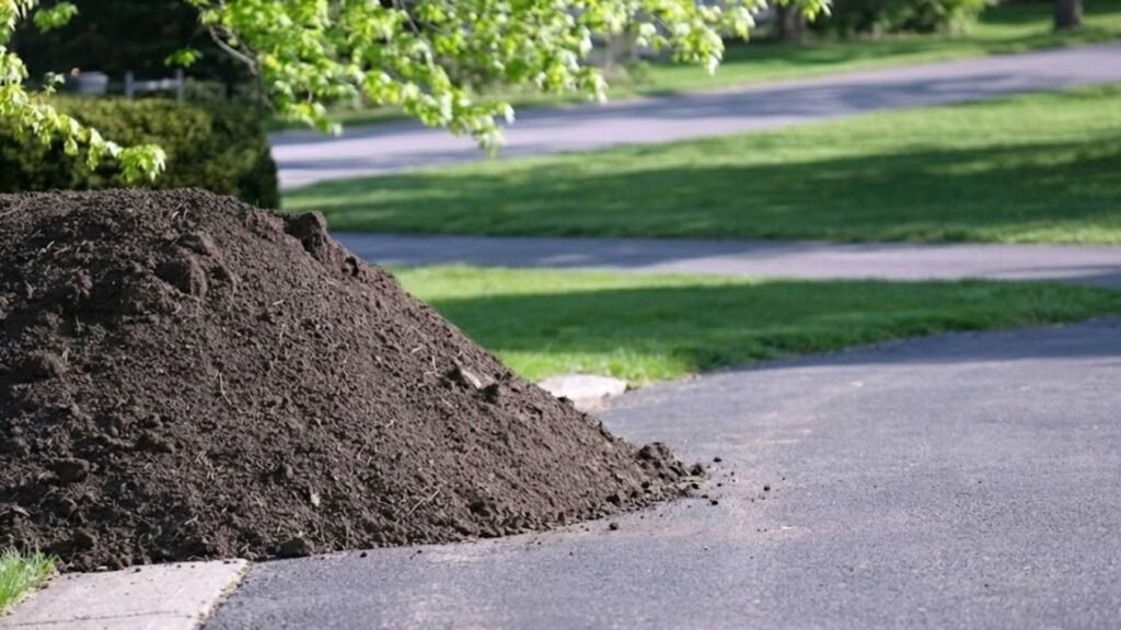 Bulk Topsoil Dropped on Driveway in Connecticut Neighborhood