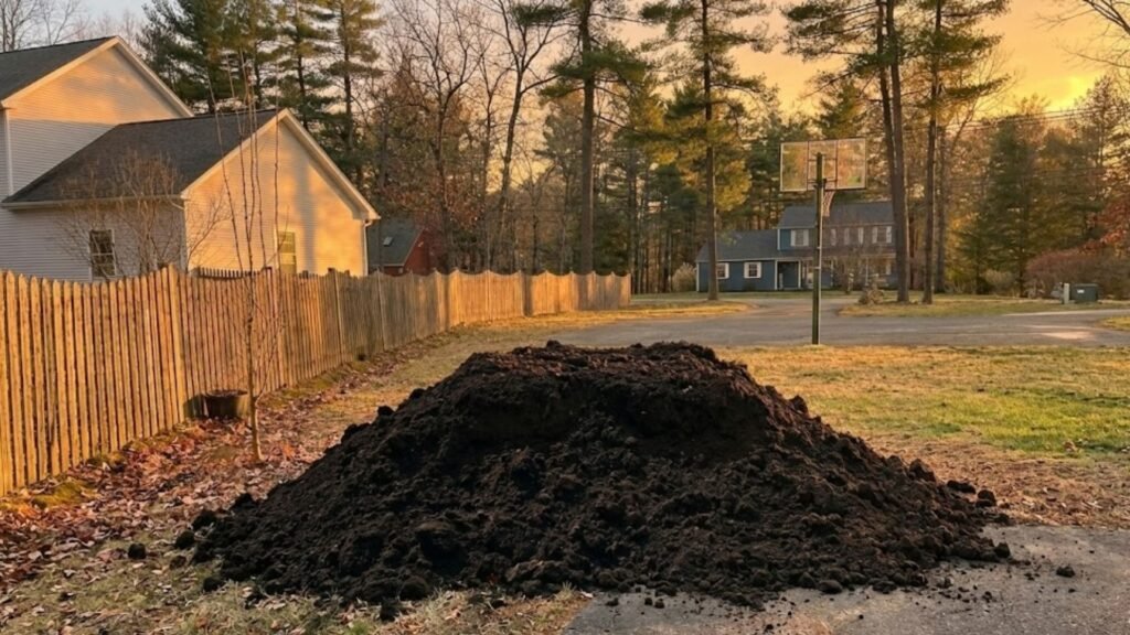 Fresh Topsoil Pile Delivered Near Me in CT Driveway