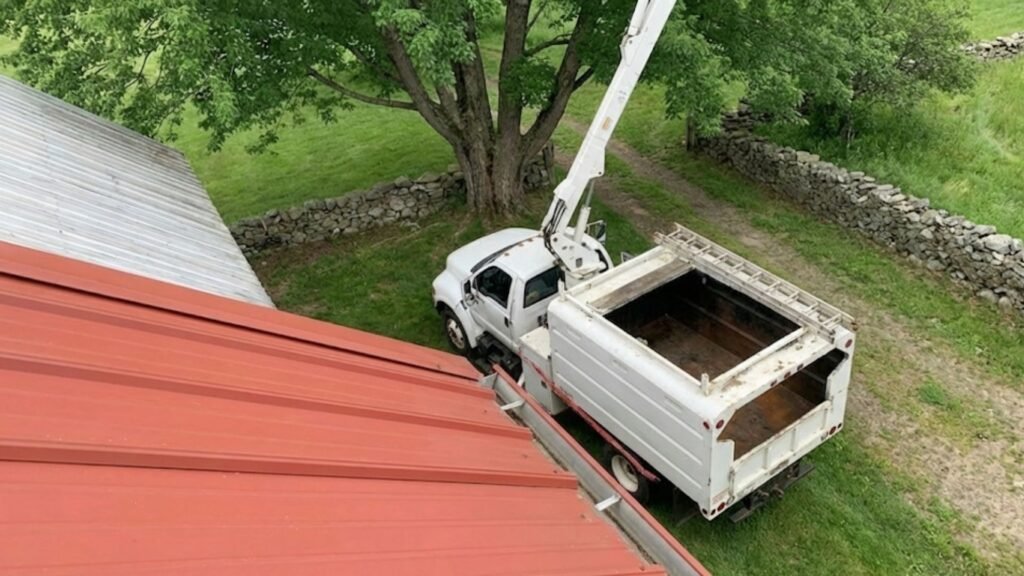 Bucket Truck Parked for Tree Services Near Me in Oxford Connecticut