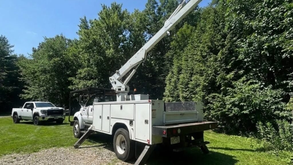 Tree Work Near Me With Outriggers Deployed in Ansonia Connecticut