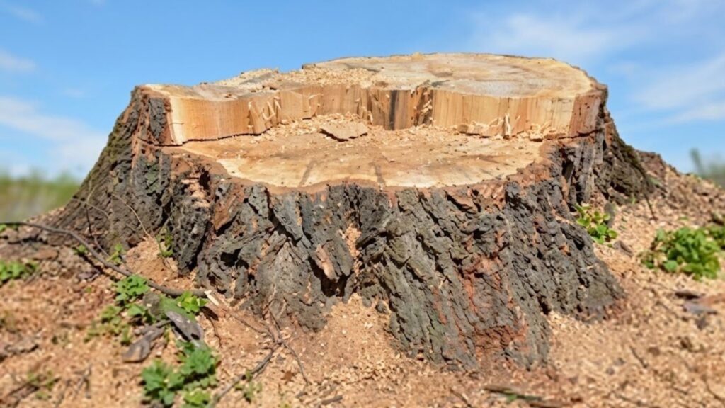 Unfinished Tree Stump Before Stump Grinding Near Me