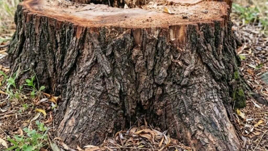 Flat Tree Stump Near Me Before Grinding